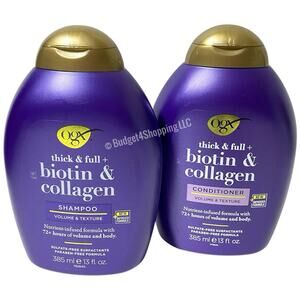 OGX Thick & Full Biotin & Collagen Shampoo & Conditioner Set 13 fl oz